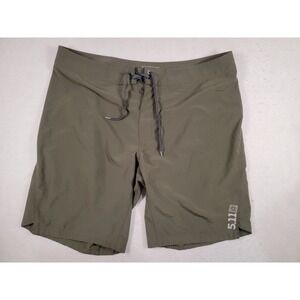 5.11 Tactical Men's Board Shorts Size 38 Olive Green Swim Trunks Ripstop Cargo